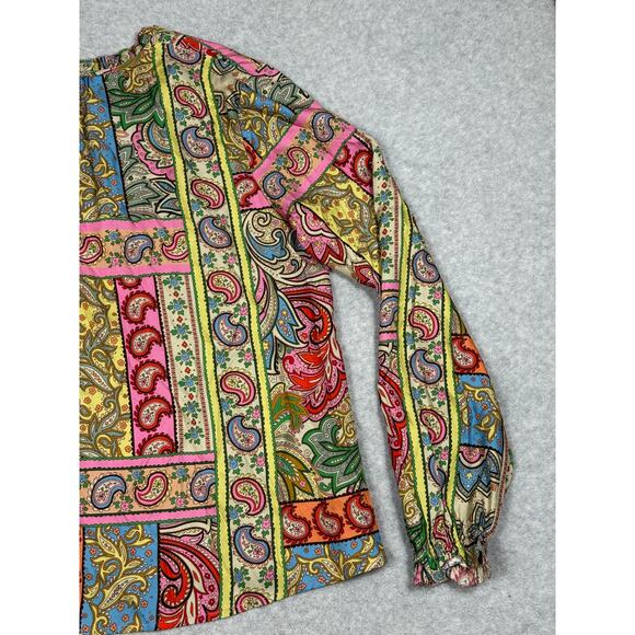 Boden Womens Size 10 Silk Viscose Romantic Blouse Multi Patchwork - Picture 10 of 10